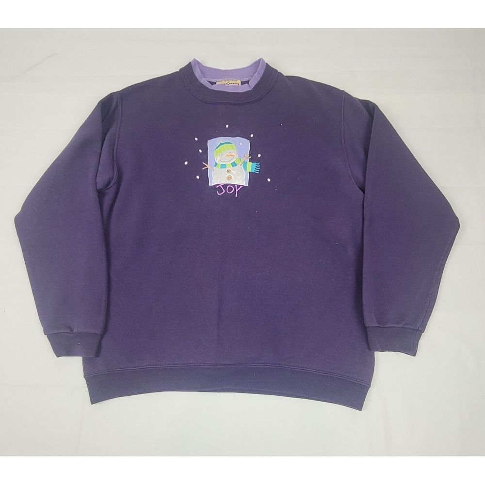 Top Stitch by Morning Sun Womens Sweatshirt‎ S. Vintage Christmas Snowman